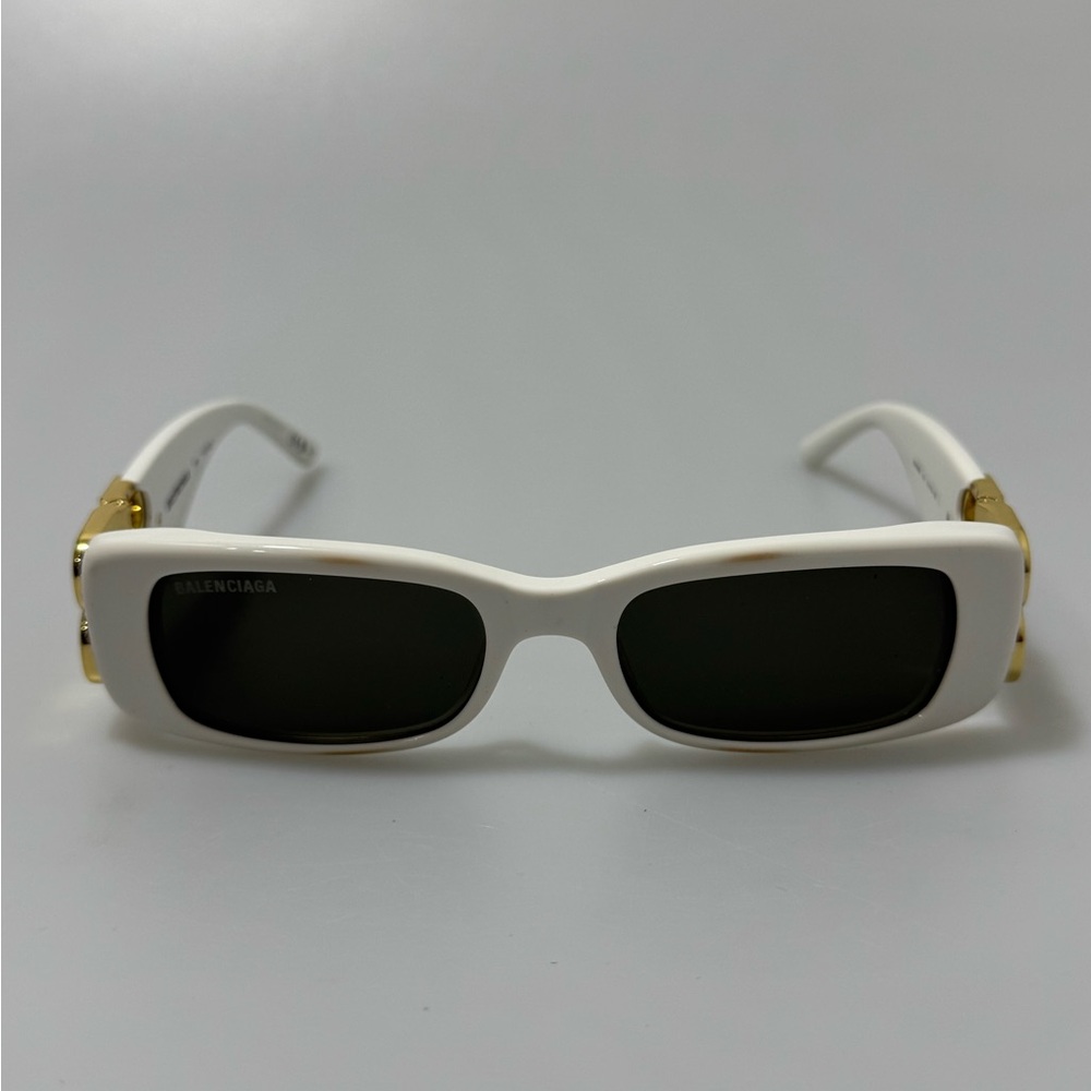Balenciaga Dynasty 51mm Rectangular Sunglasses Wh… - image 1